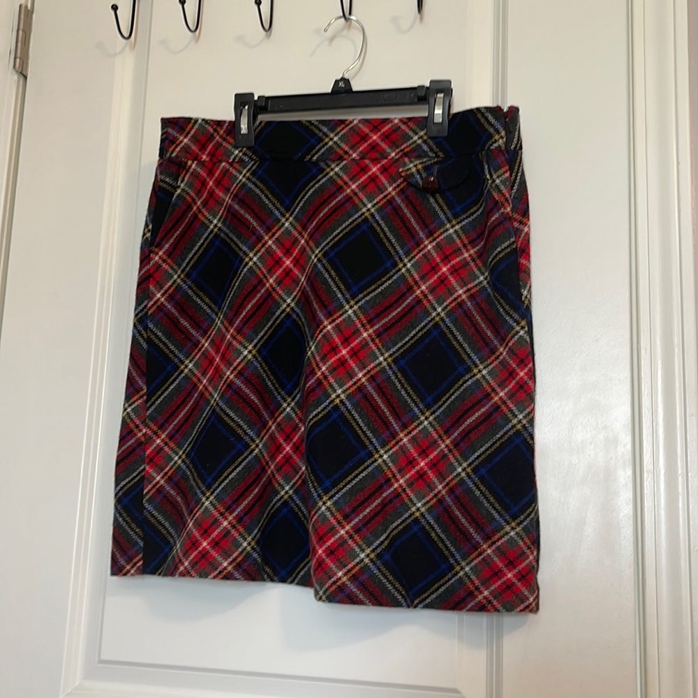 L.L Bean cozy plaid mini skirt